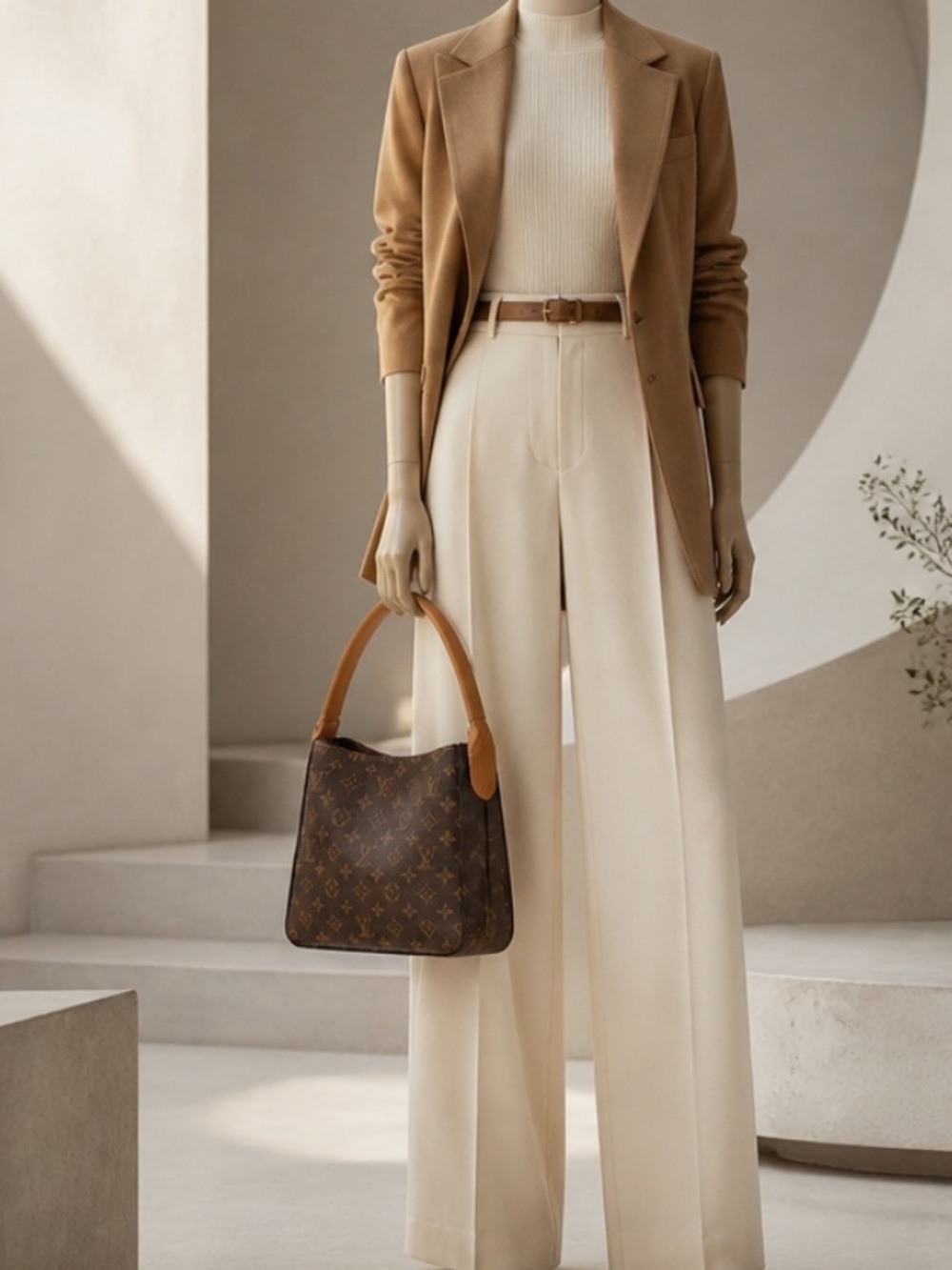 Louis Vuitton Medium Looping Brown and Tan Monogram Shoulder Bag. - Picture 14 of 14